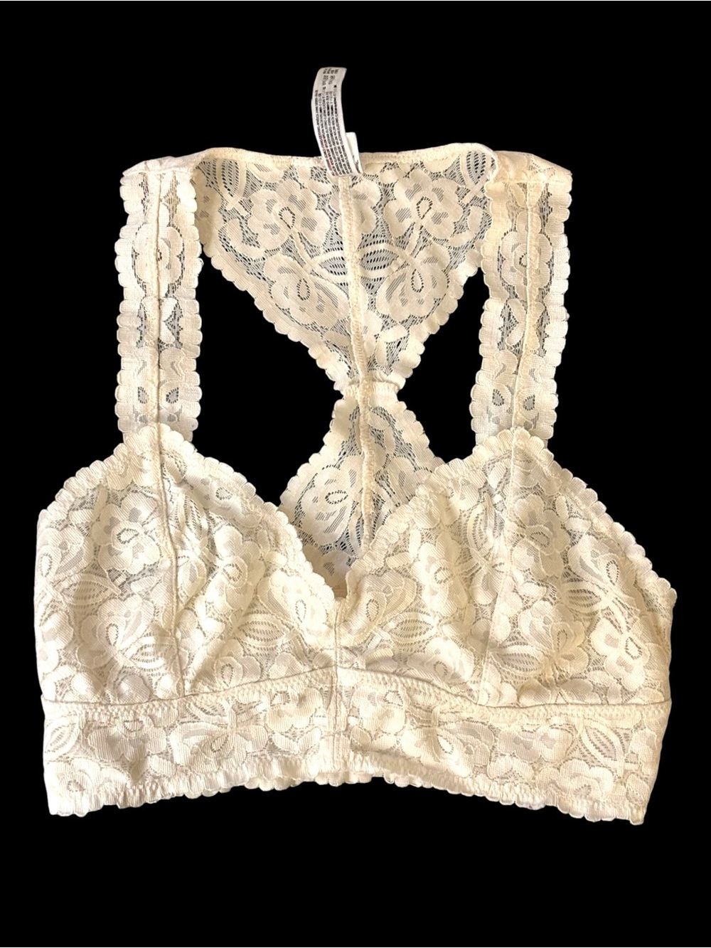 Free People Intimately Ivory Floral Lace Racerback Longline Bralette XS - Picture 2 of 9